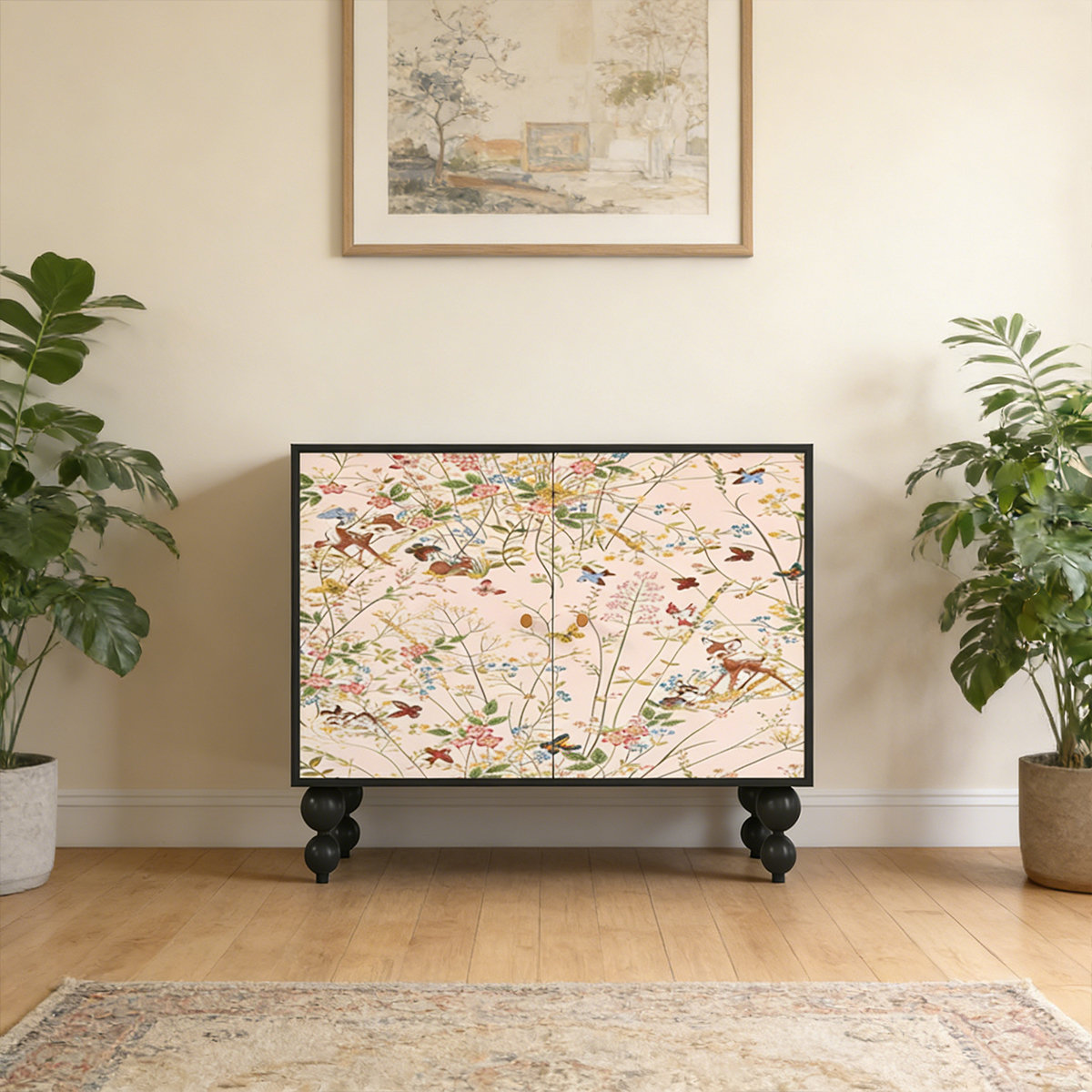 Latitude Run® Solid Wood Storage Cabinet with Artistic Design - Wayfair ...