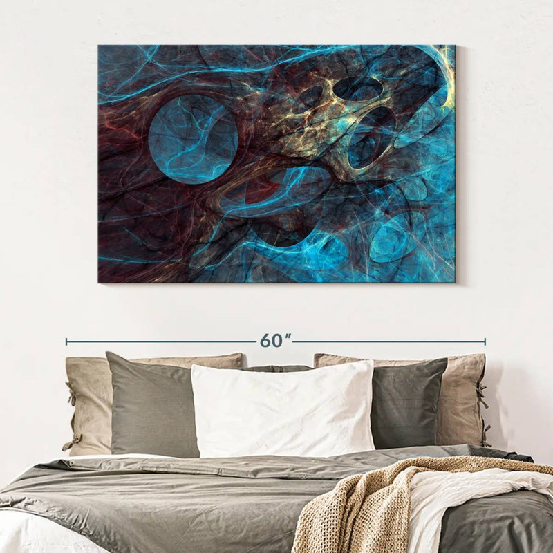Avery Underwater Blue Abstract, 34" H x 51" W
