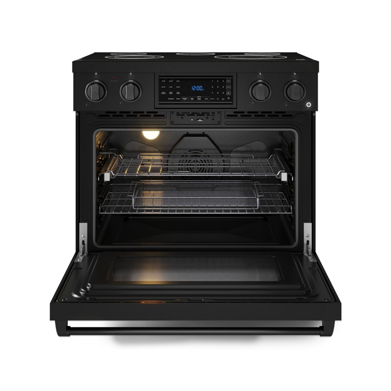 Cuisinière électrique professionnelle à panneau inclinable de 36 po Gordon Ramsay par THOR Kitchen , Noir mat