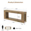 Console de style champêtre de 208 cm avec tablette de rangement, fini bois naturel - Table d'appoint extra longue à placer derrière un canapé, table d'entrée pour l'entrée, le corridor ou le salon