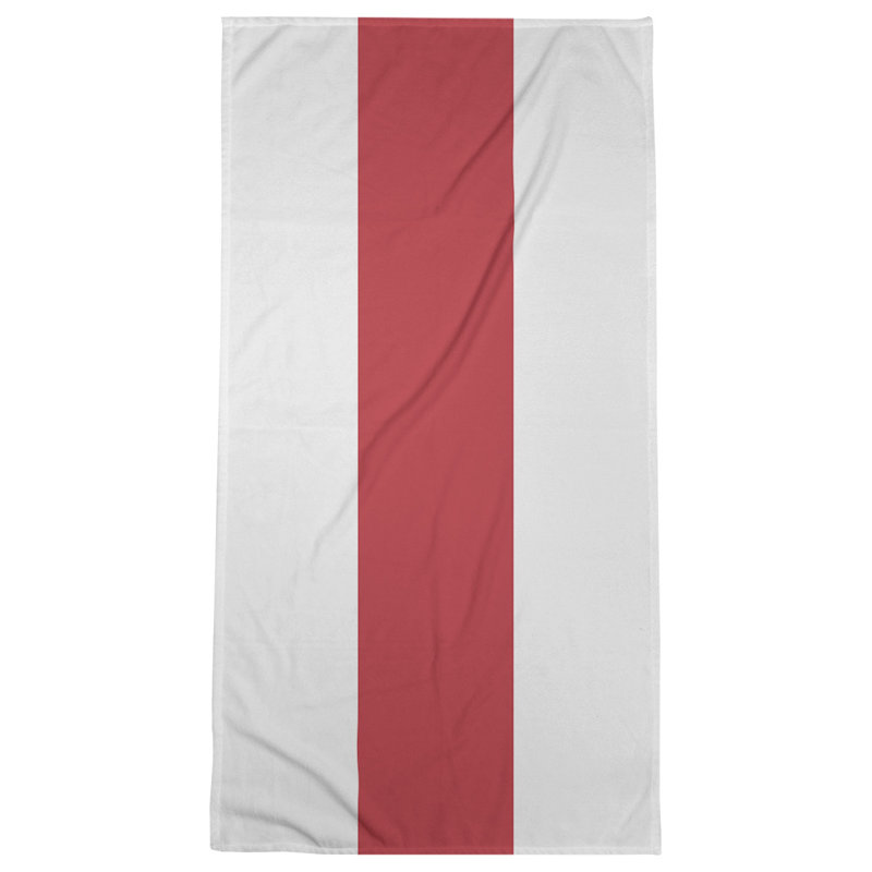Boston Bath Towel, White/Red/White, Polyester/Cotton
