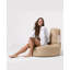 Fauteuil à billes de jardin imperméable de qualité supérieure, couleur vison | Tissu 100% polyester, rembourrage 100% perle de styromousse originale | Dimensions: 31,5 po x 27,6 po x 31,5 po | Double système de fermeture à glissière dissimulé, parfait pour la détente et le confort en plein air-3115481