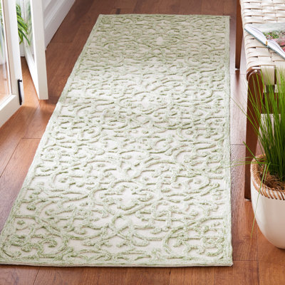Tapis ivoire / vert Trella Trace 103