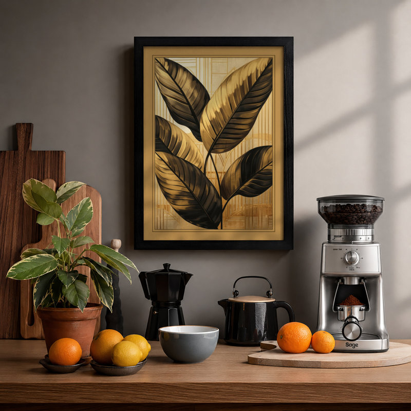 Veined Leaves Study Botanical - Print, A1 - 84.1 x 59.4 cm, Black