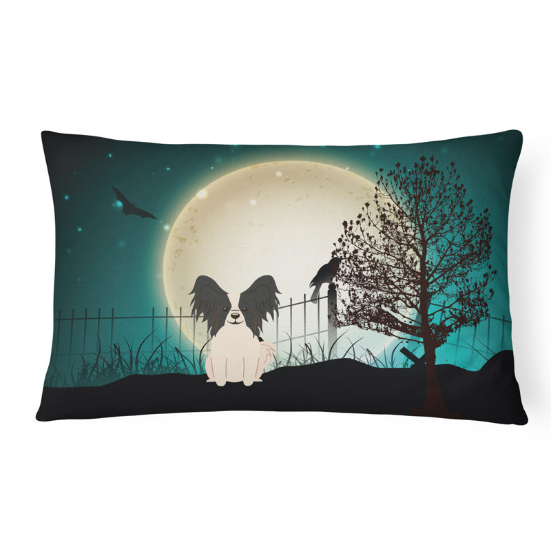 Halloween Indoor/Outdoor Lumbar Pillow, Black/White