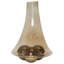 Vase en verre 17 po avec base en métal Fredkin