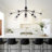 12-Light Modern Black Sputnik Chandelier with Bubble Glass Globes-585040357