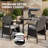 7-Piece All-Weather Aluminum Outdoor Dining Set with 63" WPC Table, 6 PE Rattan Dining Chairs & Cushions-870495124-862089805