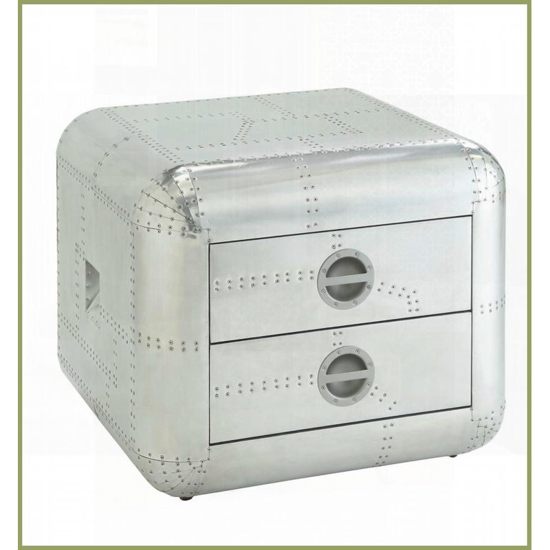 Table basse en aluminium à 2 tiroirs avec forme de coffre, durable Gain de place pour le salon