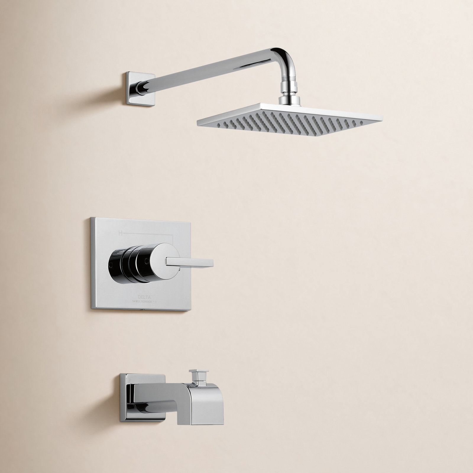 Vero Pressure-Balanced Tub and Shower Set, Chrome
