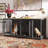 Large Dog Crate Furniture with Tray and Divider-1875263386