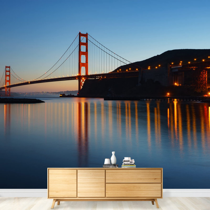 Grand papier peint amovible Golden Gate Bridge at Twilight San Francisco USA, L 66 po x l 96 po