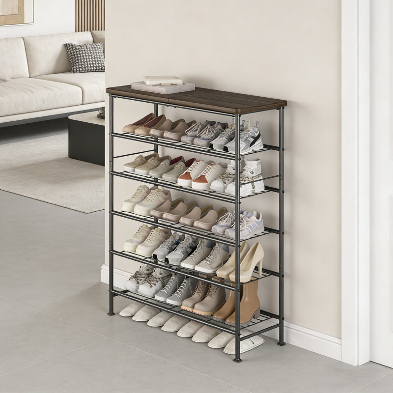 Rustic Style Metal Shoe Rack