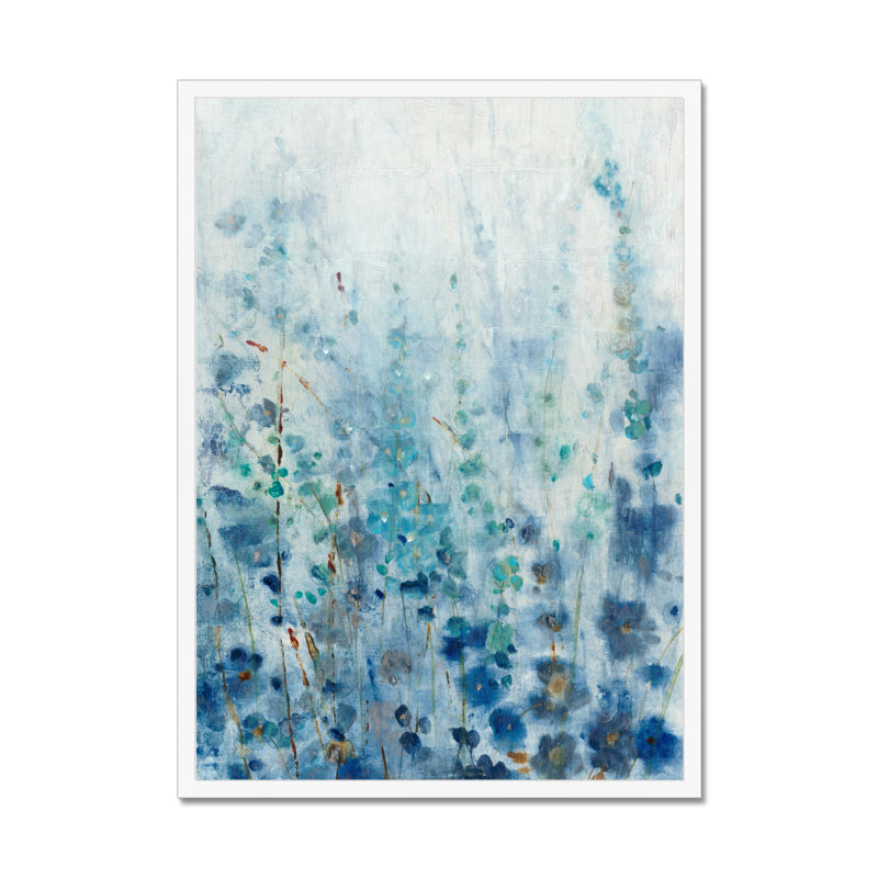 Misty Blooms I - Painting, 80cm H x 55cm W, White Single Picture Framed Paper