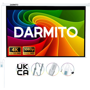 Darmito 120" 16:9 Electric Motorised Projector Screen, Full HD 4K with Remote Control