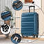 Ensemble de valises en plastique Hardshell - Valises légères et durables avec deux roues pivotantes