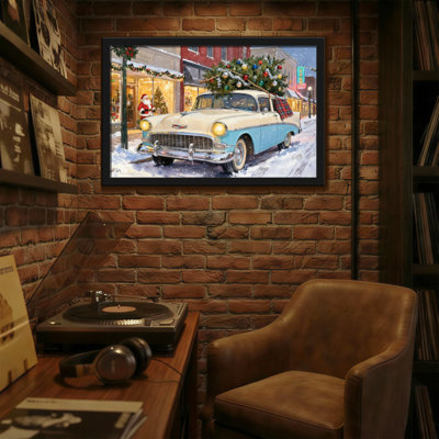 Arbre de Noël voiture de Noël rétro scène de Noël
