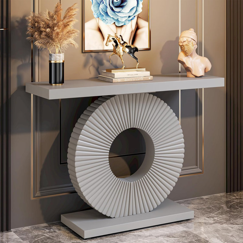 100Cm Console Table Slim Hallway Table, Grey