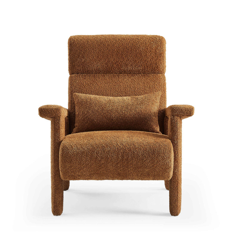 Stella 89.9Cm Wide Lounge Chair, Rust Boucle