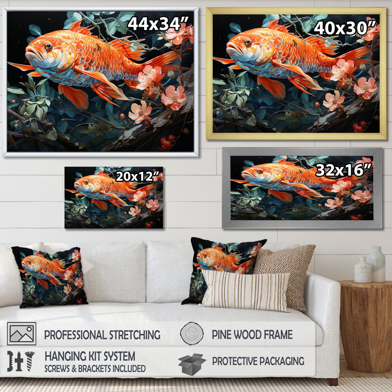 " Fishing Harmonious Hues II ", 12" H x 20" W x 1" D, White Single Picture Framed