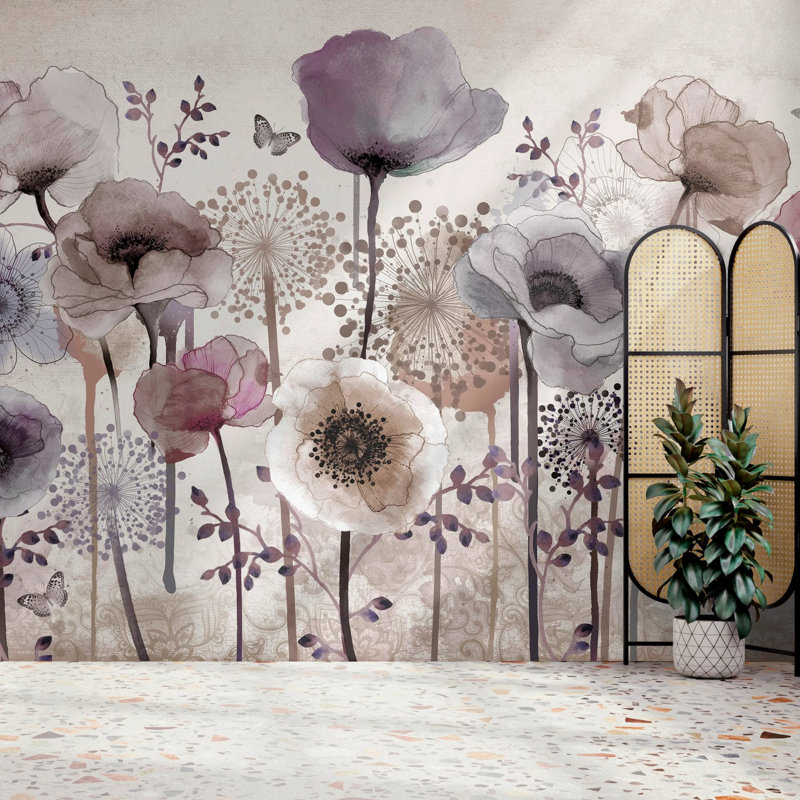 Superfresco Easy Poppy Print To Order Mural, Purple