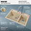 Ensemble d'évier de cuisine à double cuve à montage sur le dessus 60/40 Karran Quartz 33 "X 22"-50597883