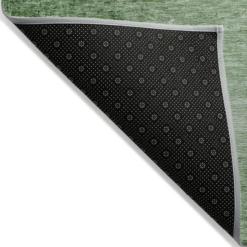 Machine Washable Indoor/Outdoor Xhevrie Green Rug, Rectangle 2'6" x 3'10"