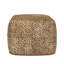 Leopard 18" Natural Leather Hide Printed Camel Floor Cushion Pouf-1793037639
