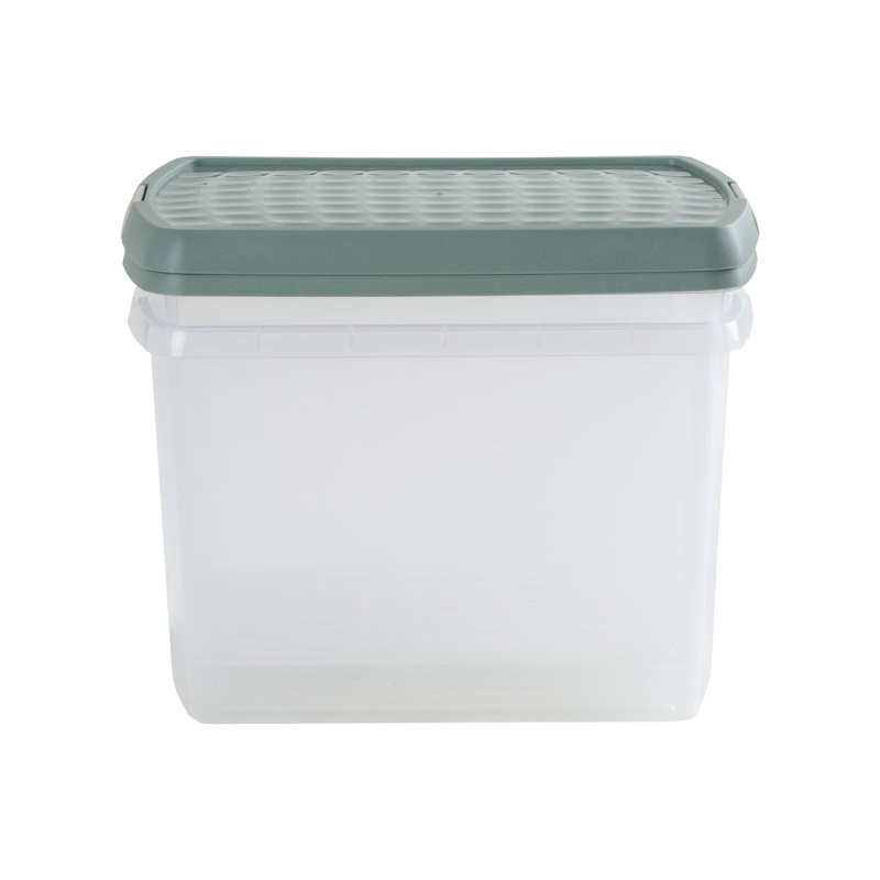 Wham Clip 21.5L Rectangular Plastic Storage Boxes with Secure Clip Lock Lids. L:39 x W:29 x H:25.5cm Clear/Stone/Slate Grey