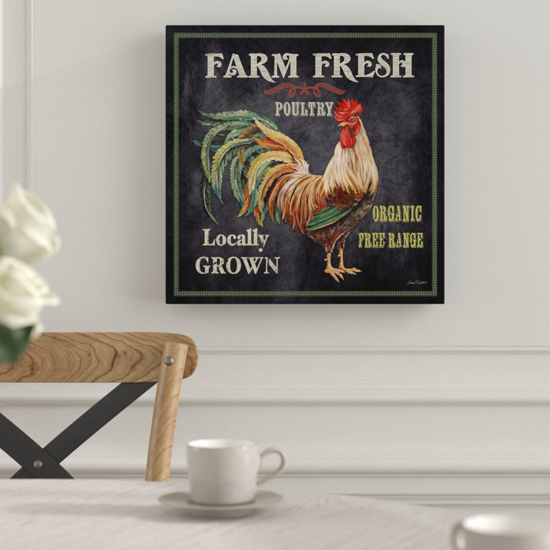 «Farm Fresh Rooster» par Jean Plout - impression sur toile tendue, 36" H x 36" lx 1.5" p