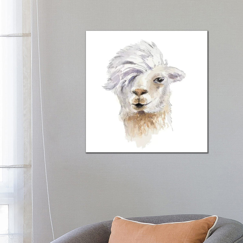 Comb Over Llama by Lanie Loreth - Wrapped Canvas Gallery-Wrapped Canvas Giclée, 66.04 cm H x 66.04 cm W x 1.91 cm D