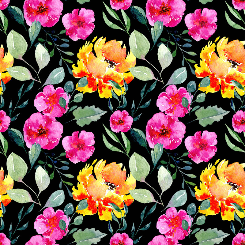 Murale fleurs, L 100 po x L 100 po