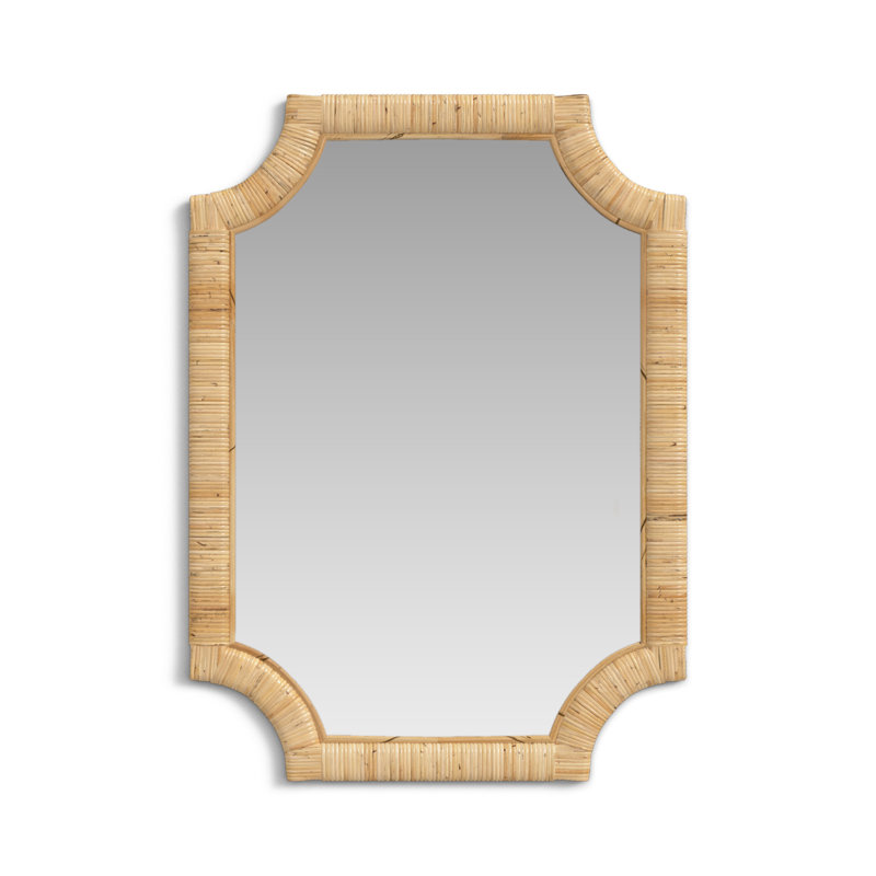 Lina Natural Rattan Rectangular Wall Vanity Mirror