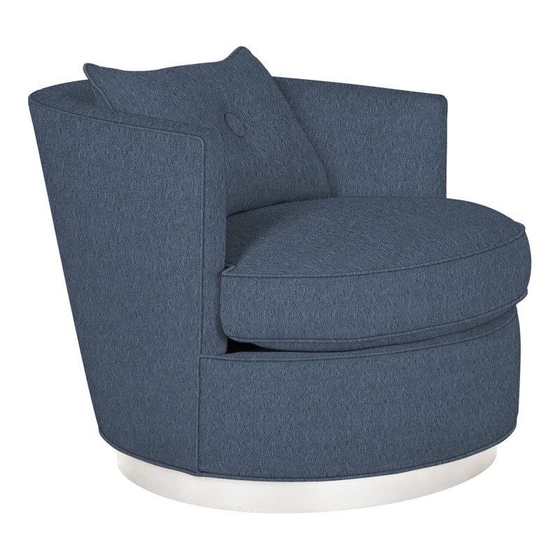 Michael Weiss 34" Bernadette Swivel Chair, Casa Blanca, Worthy Snow