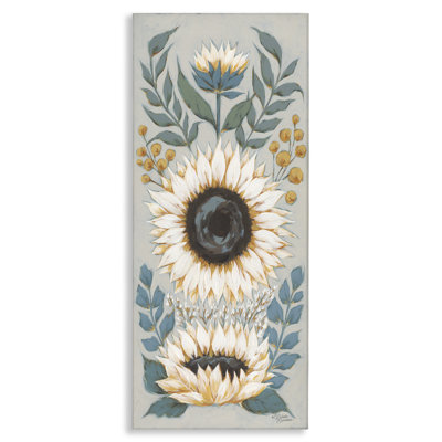 «Country Sunflower Blossoms Botanicals» par Michele Norman - peinture sur toile tendue