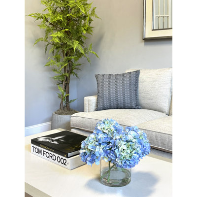 Hydrangeas Arranged in a Glass Vase