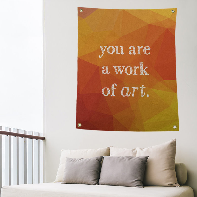 Tapisserie de travail faux pierre de polyester d’art sur les citations, H 36 po x l 26 po, Ambre