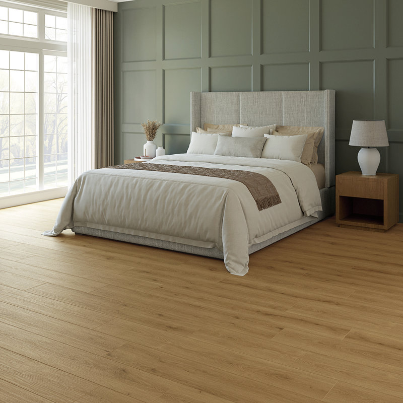  Planche de vinyle de luxe 5 mm 20 mil 7 po x 48 po Wheatfield, Chêne clair