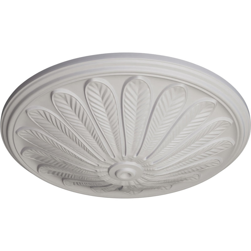 Médaillon de plafond Endurathane Brontes, diamètre extérieur 25 1/2 po x P 5 1/2 po (convient aux auvents jusqu'à 3 5/8 po), fini blanc ultra pur peint à la main
