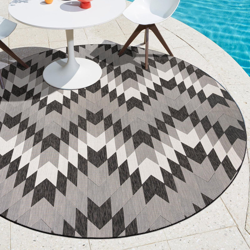 Blox Hower Indoor/Outdoor Area Rug, Round 6'1"