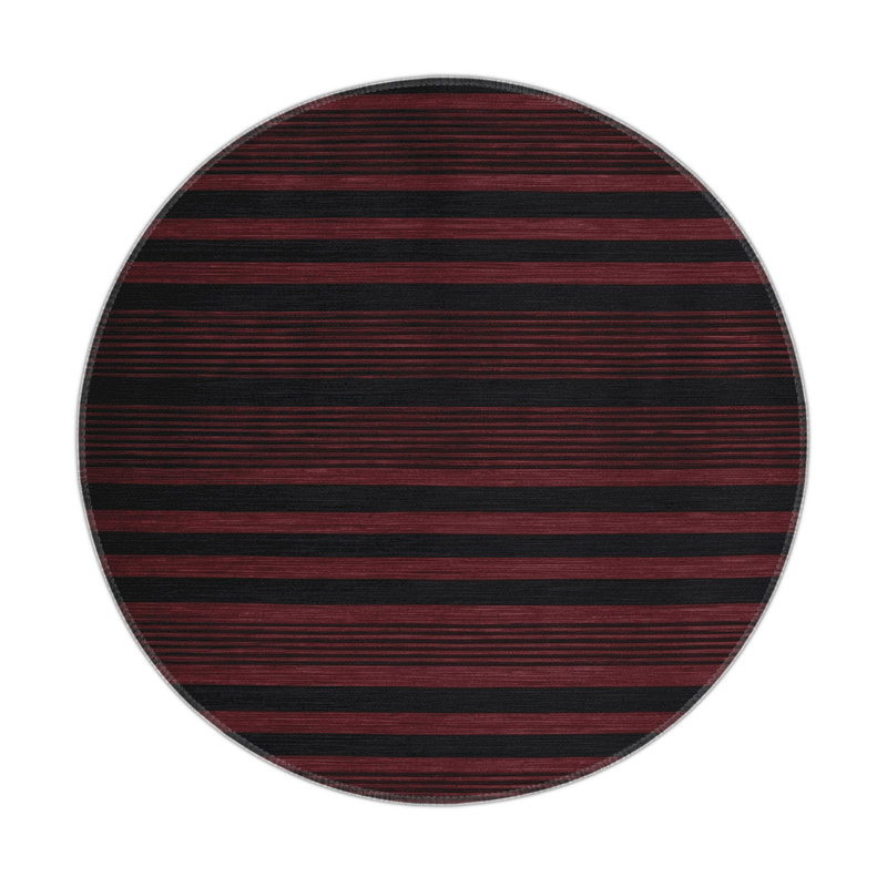 HorizontalStripes Black Indoor and Outdoor Area Rug, Rectangle 5' x 7'
