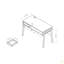 Bureau, bureau d'ordinateur avec étagère de rangement cachée, tiroir et prise USB / prise de courant