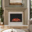 Modern Ember Everly Wood Fireplace Mantel Surround Kit in White | 56" x 42" Opening | 54"-1607769747-1607769745