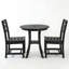 Ensemble bistro 3 pièces en PEHD noir avec table ronde et 2 chaises, noir