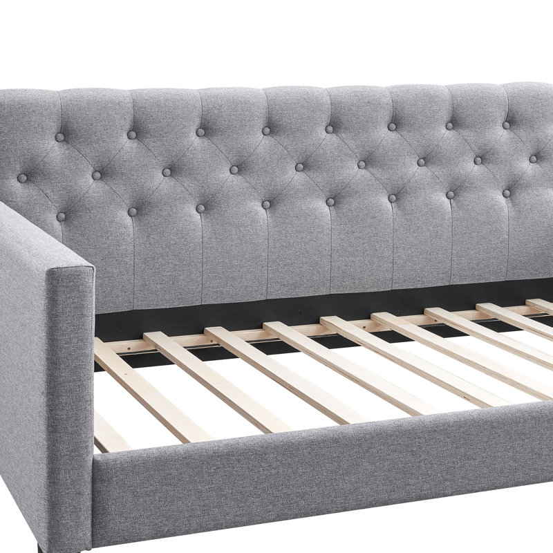 LuXeo Taylor Twin Size Upholstered Gray  Day Bed