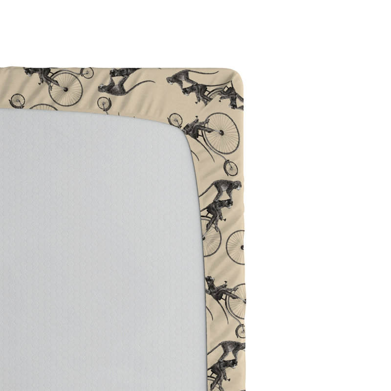 Drap-housse Ambesonne, Drap-housse grand, Chameau pâle, gris anthracite, gris / géométriq