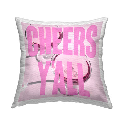 Stupell Industries Cheers Y'all Pink Glam Outdoor Printed Pillow by lulusimonSTUDIO