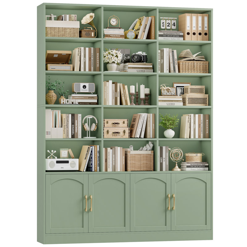 Bibliothèque en bois à 59 cubes de 59,1 po, Vert