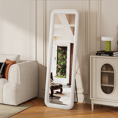 Fabric Leaning and Freestanding Full Length Mirror