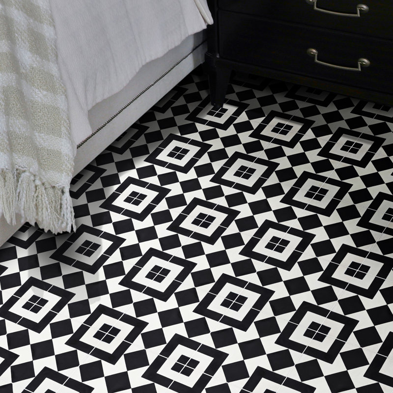 Lile 8" x 8" Cement Patterned Wall & Floor Tile
